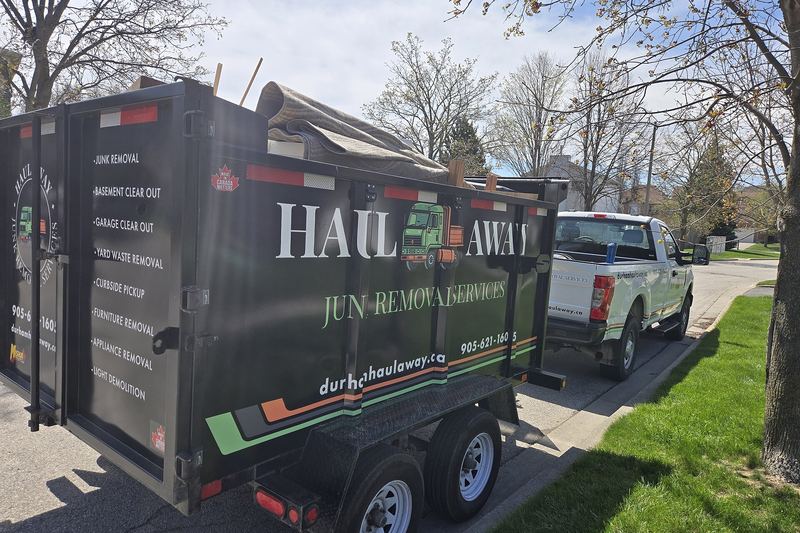 A full Haul Away Junk Removal truck after a job in Whitby Ontario